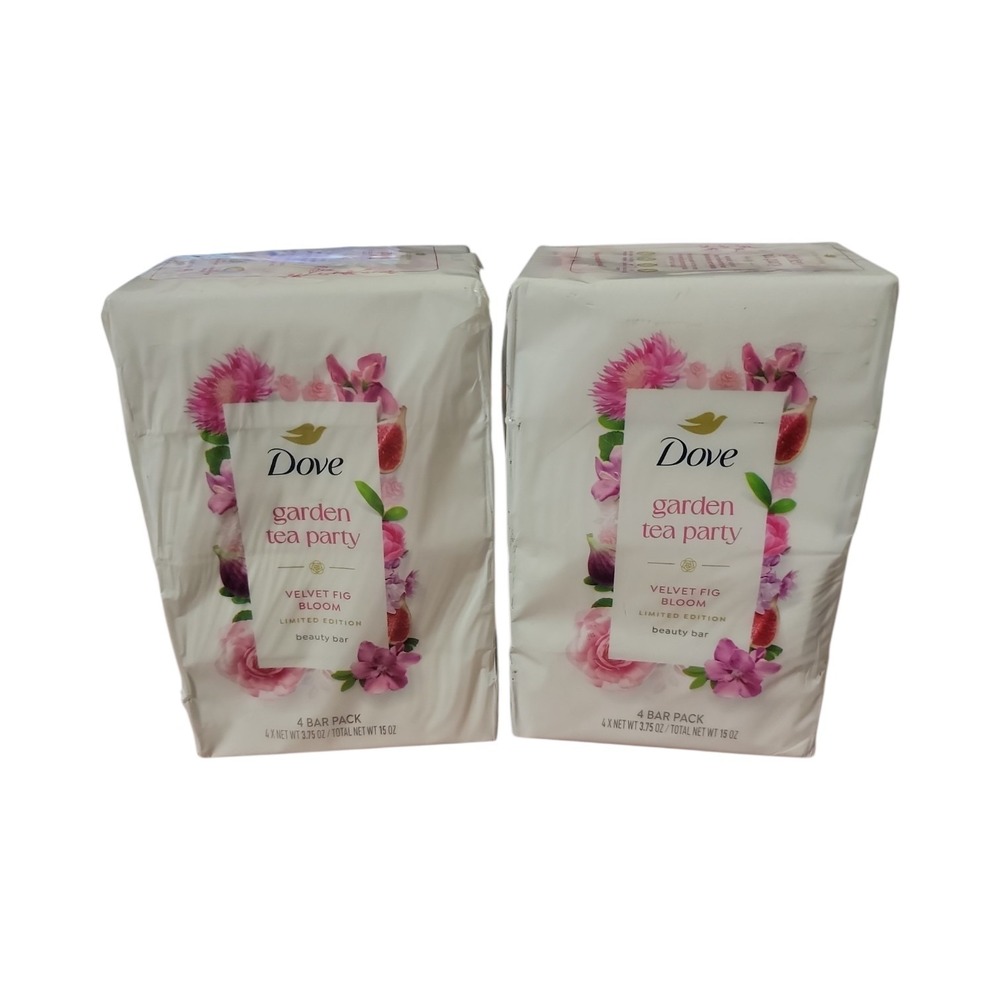 Dove Garden Tea Party Bar Soap - Velvet Fig Bloom Limited Edition, 15oz, 8 Bars